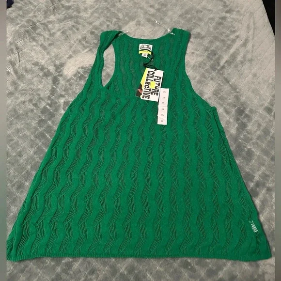 Future Collective with Jenee Naylor Women's Open Stitch Sweater Tank Top  NWT 3X - Picture 2 of 8